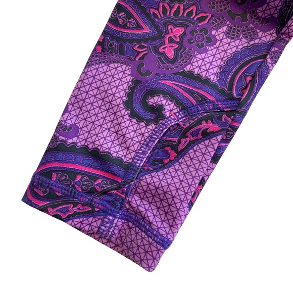 Athleta: Purple and Pink, Paisley, Athletic, long sleeve shirt,thumb hol… - Picture 9 of 16